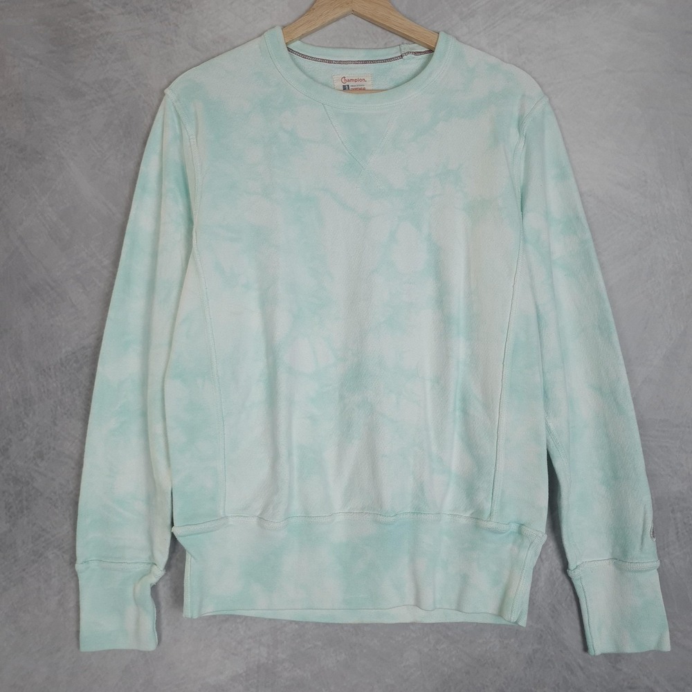 Champion Todd Snyder Sweatshirt Mens Small Blue Tie Dye Crewneck Fleece USA
